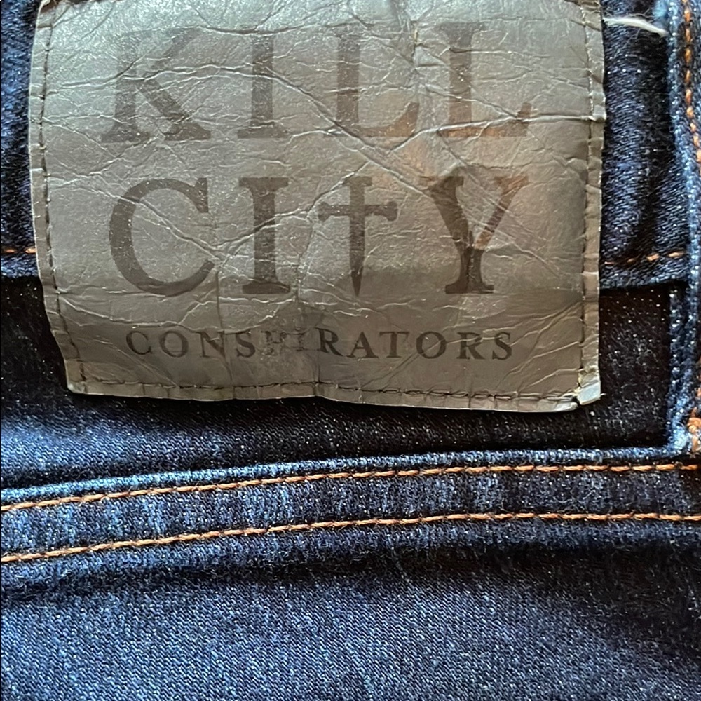 Kill City Vintage Denim Women's Straight Leg Jeans - Dark Blue - Picture 2 of 13